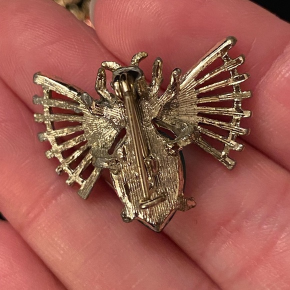 Lot of 10 various Brooches or Pendants jewelry crystal bird Duck bow bug - Picture 8 of 11